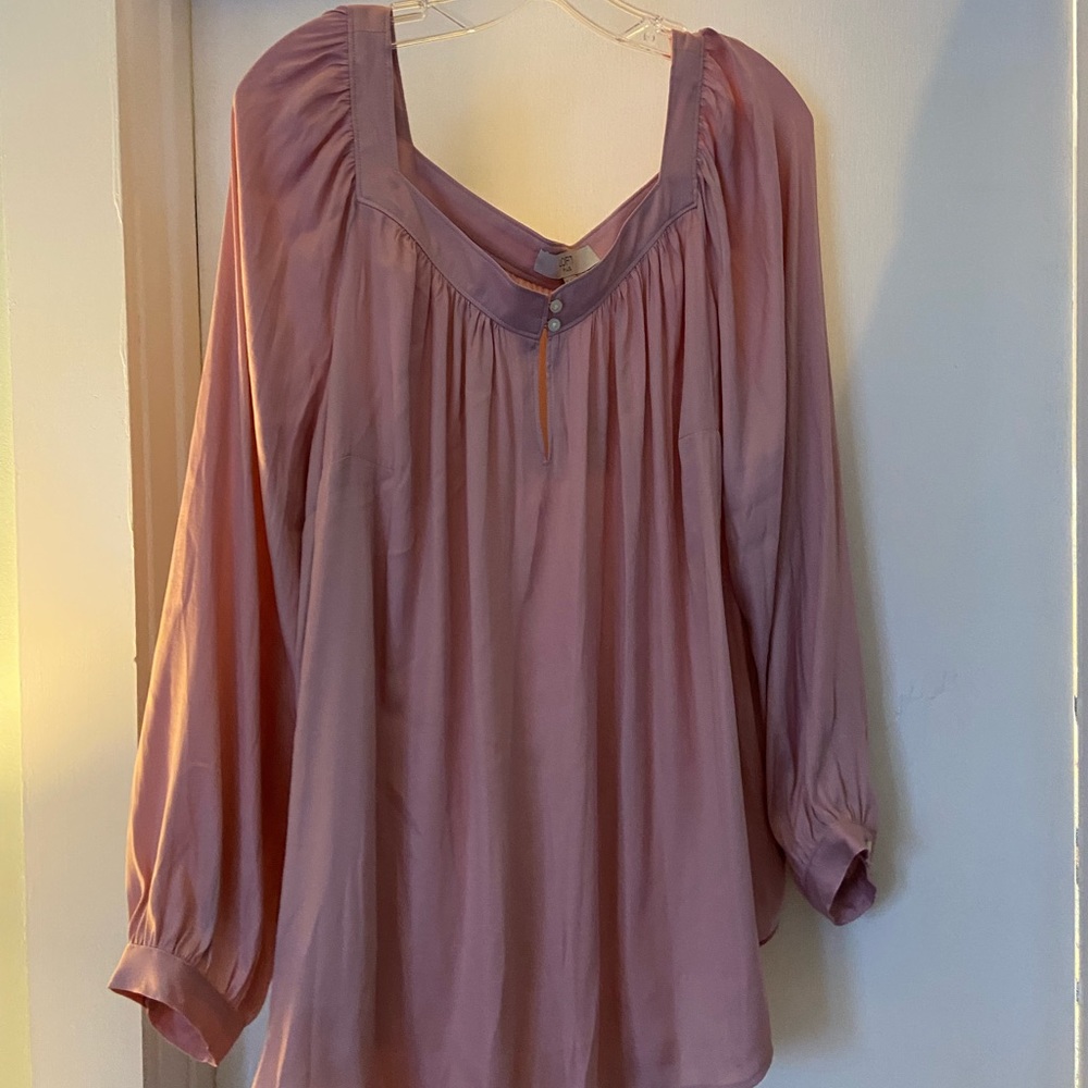 square neck balloon sleeve blouse NWOT